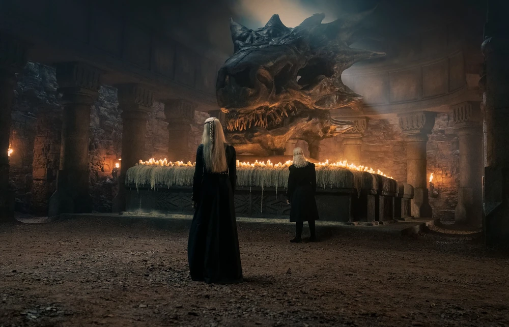 Cráneo de Balerion que aparece en la serie de "La Casa Del Dragón"
