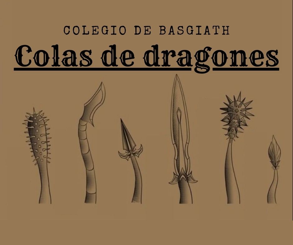 Tipos de colas de dragones en alas de sangre.