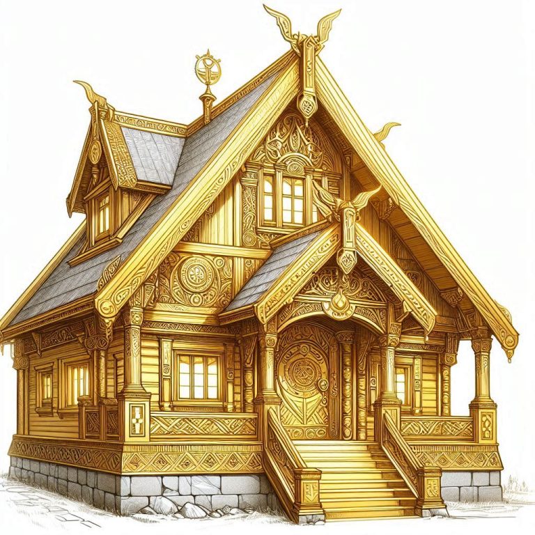 Dibujo de la casa de oro de Hreidmar