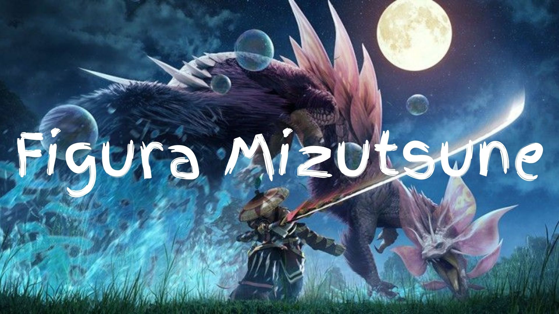 Portada Figura Mizutsune en la que se puede ver un wallpaper pintado del monstruo de Monster Hunter